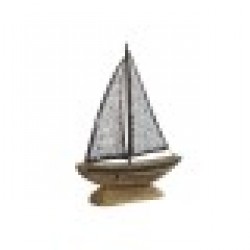 Декоративна фигурка Home ESPRIT Бял Естествен Платноходка Завършек със състаряващо покритие 26 x 6 x 34 cm - Сувенири, Подаръци, Свещи