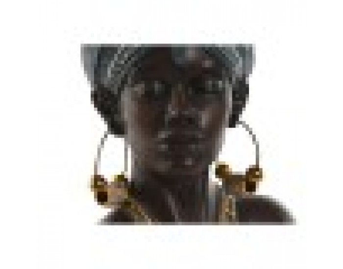 Декоративна фигурка Home ESPRIT Син Черен Златен Африканка 15 x 11 x 25 cm