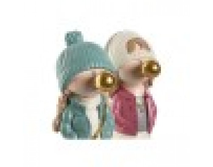 Декоративна фигурка Home ESPRIT Розов цвят тюркоаз Златен 8 x 10 x 20 cm (2 броя)