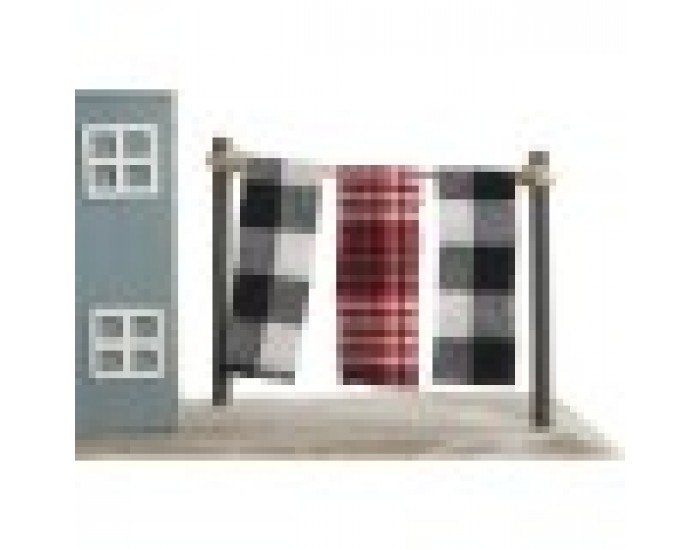 Декоративна фигурка Home ESPRIT Син Червен Многоцветен Къщи 25,5 x 9 x 13,5 cm (2 броя)