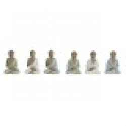 Декоративна фигурка Home ESPRIT Бял Зелен цвят тюркоаз Буда Ориенталски 6 x 4 x 8,5 cm (6 броя) - Сувенири, Подаръци, Свещи