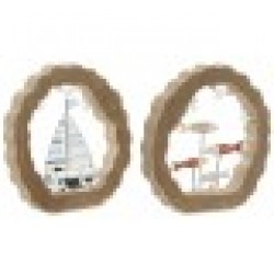 Декоративна фигурка Home ESPRIT Син Бял Червен Естествен 20 x 2,5 x 20 cm (2 броя) - Сувенири, Подаръци, Свещи