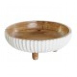 Украса за център на маса DKD Home Decor Бял Тъмно сив 25 x 25 x 9 cm - Декорации