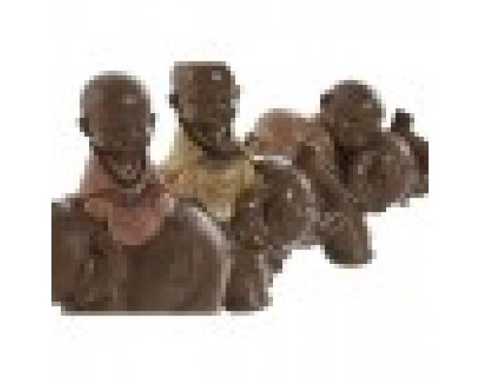 Декоративна фигурка Home ESPRIT Кафяв Оранжев Корал Верде Лимон Смола Монах Ориенталски 13 x 6 x 12,5 cm (3 броя)