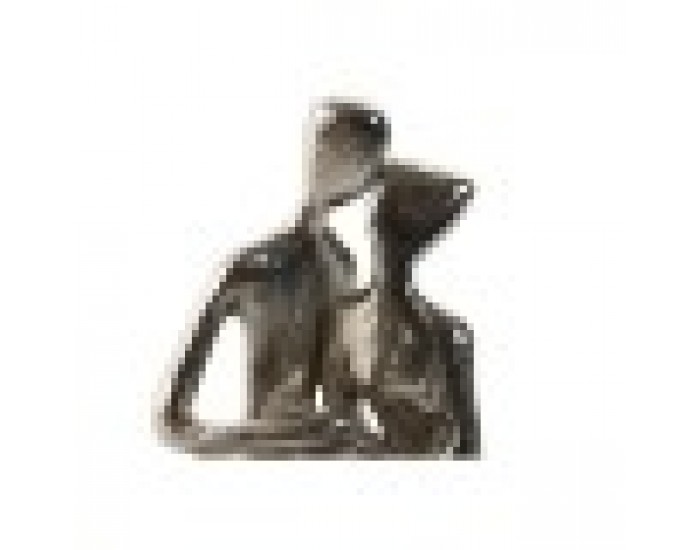 Декоративна фигурка Home ESPRIT Черен Сребрист Двойка партньори 9 x 13 x 20 cm