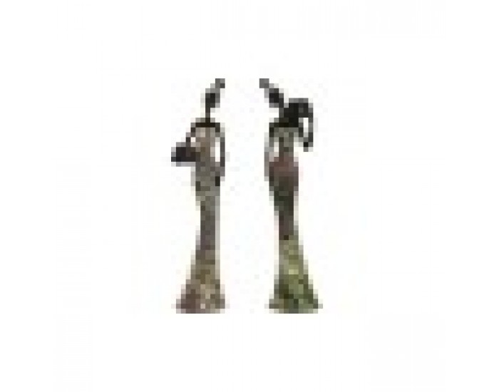 Декоративна фигурка Home ESPRIT Многоцветен Африканка 10 x 7,5 x 38,5 cm (2 броя)