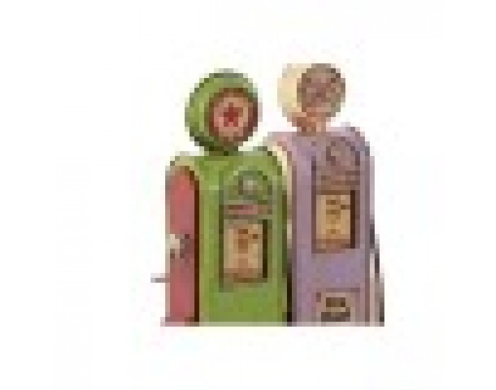 Декоративна фигурка Home ESPRIT Пурпурен цвят Шам-фъстък Vintage gasolinera 7 x 4 x 17 cm (2 броя)