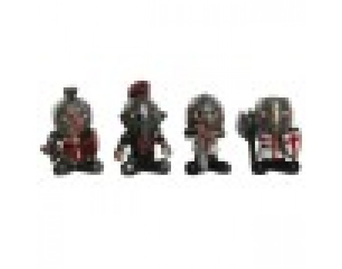 Декоративна фигурка Home ESPRIT Червен Сив 7 x 4 x 9 cm (4 броя)