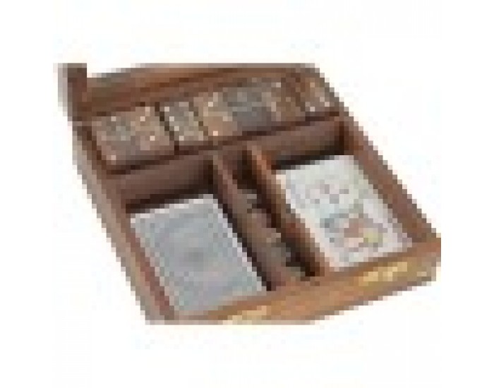 Настолна игра DKD Home Decor Sheesham Кристал Месинг Палисандрово дърво (4 pcs) (17 x 17 x 5.5 cm)