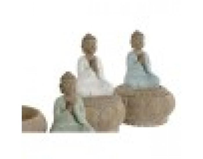 Декоративна фигурка Home ESPRIT Бял Зелен цвят тюркоаз Ориенталски 11 x 11 x 15 cm (3 броя)