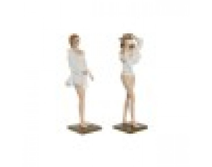Декоративна фигурка Home ESPRIT Бял Бежов Дама Средиземноморско 8 x 6,5 x 24,5 cm (2 броя)