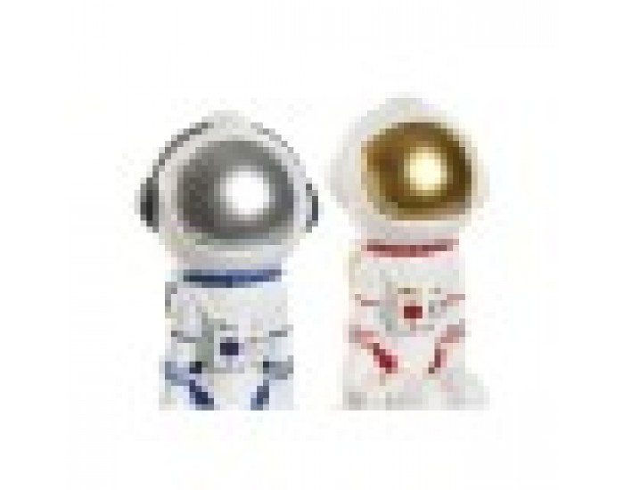 Декоративна фигурка Home ESPRIT Син Бял Червен Сребрист Дама Астронавт 11 x 7 x 24 cm (2 броя)