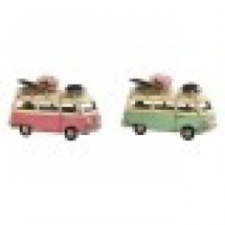 Декоративна фигурка Home ESPRIT Ван Зелен Розов Vintage 17 x 8 x 11 cm (2 броя) - Сувенири, Подаръци, Свещи