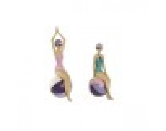 Декоративна фигурка Home ESPRIT цвят тюркоаз Люляк Средиземноморско 12,5 x 9 x 26,5 cm (2 броя)