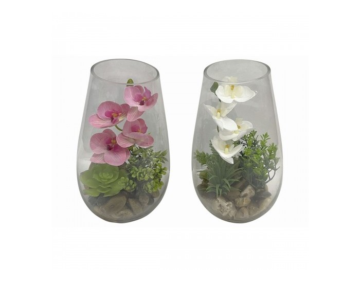 Декоративно Растение Home ESPRIT PVC Кристал 15 x 15 x 25 cm (2 броя)