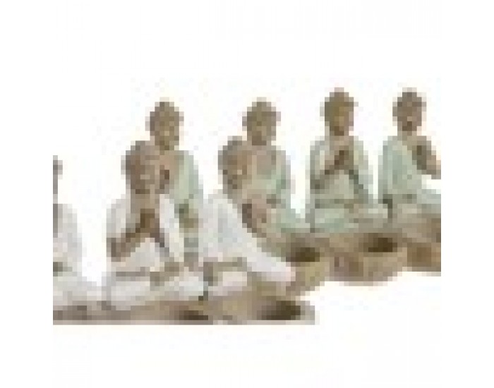 Декоративна фигурка Home ESPRIT Бял Зелен Буда Ориенталски 24 x 9 x 11 cm (2 броя)