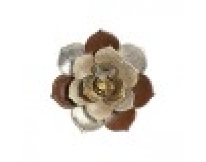 Декорация за стена Home ESPRIT Златен теракота Модерен Цвете 51 x 6,5 x 51 cm