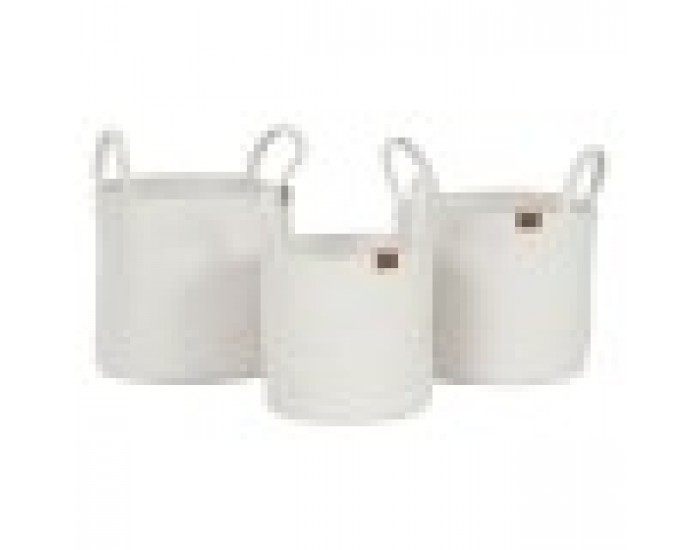 Игра на Кошници Home ESPRIT Бял Модерен 30 x 30 x 28 cm (3 Части)