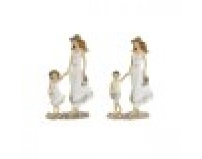 Декоративна фигурка Home ESPRIT Бял Бежов 14,5 x 8 x 24,5 cm (2 броя)