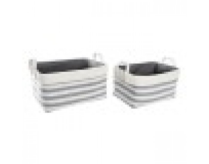 Игра на Кошници DKD Home Decor Райета Сив Памук (40 x 30 x 23 cm) (2 Части)