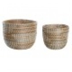 Игра на Кошници DKD Home Decor 28 x 28 x 22 cm Тропически Морска трева Игра на Кошници DKD Home Decor 28 x 28 x 22 cm Тропически Морска трева - Сувенири, Подаръци, Свещи