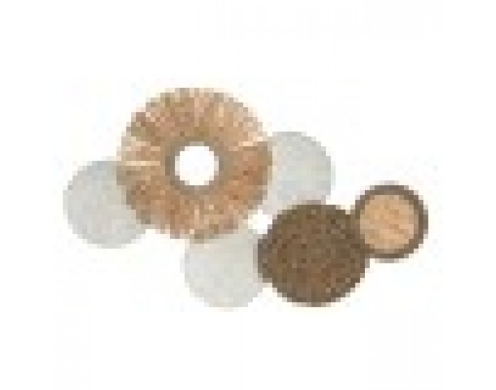 Декорация за стена Home ESPRIT Бял Естествен Кръгове 70 x 5,5 x 43 cm