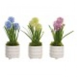 Декоративно Растение DKD Home Decor Пяна Син Розов Жълт полипропилен 15 x 15 x 30 cm (3 Части) - Сувенири, Подаръци, Свещи