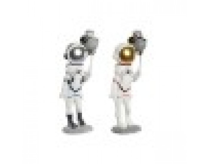 Декоративна фигурка Home ESPRIT Син Бял Червен Дама Астронавт 16 x 12 x 41 cm (2 броя)