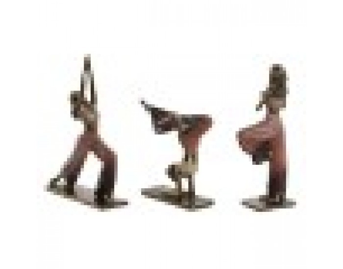 Декоративна фигурка Home ESPRIT Розов Златен Yoga Scandi 19 x 6 x 26 cm (3 броя)