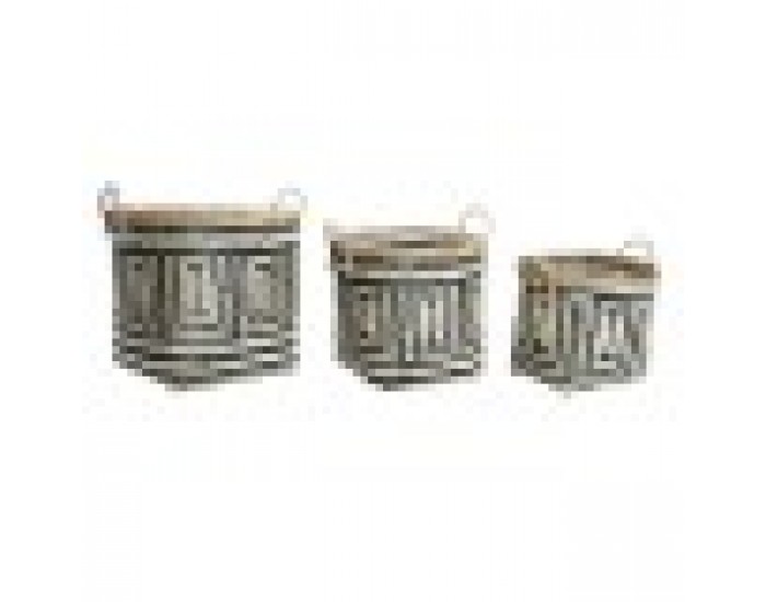 Игра на Кошници DKD Home Decor Колониален Бамбук (40 x 38 x 38 cm)