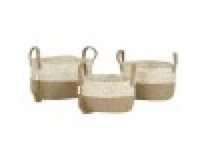 Игра на Кошници Home ESPRIT Естествен Светло кафяв Юта Модерен 41 x 30 x 33 cm (3 Части)