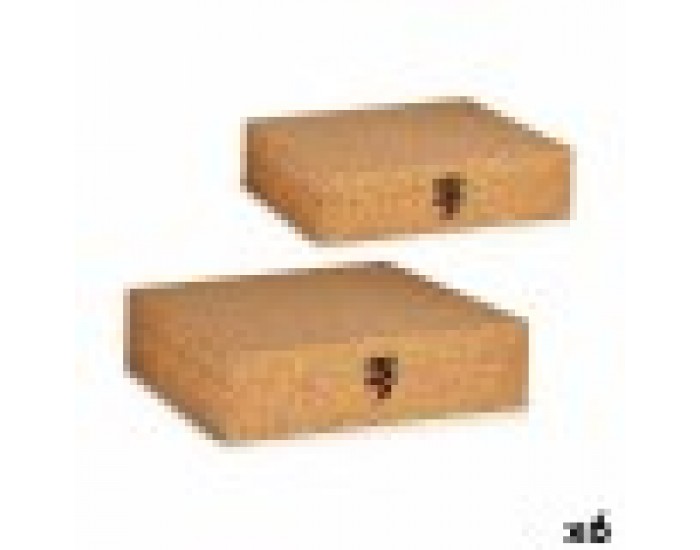 Комплект Декоративни Кутии Кафяв Kорк Дървен MDF (6 броя)