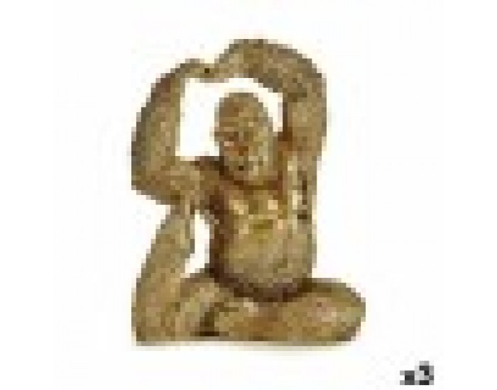 Декоративна фигурка Yoga Горила Златен 14 x 30 x 25,5 cm (3 броя)