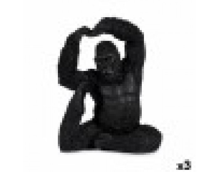 Декоративна фигурка Yoga Горила Черен 15,2 x 31,5 x 26,5 cm (3 броя)