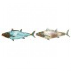 Декорация за стена Home ESPRIT Син Многоцветен Златен Риба Средиземноморско 70 x 4,5 x 25,5 cm (2 броя) - Сувенири, Подаръци, Свещи