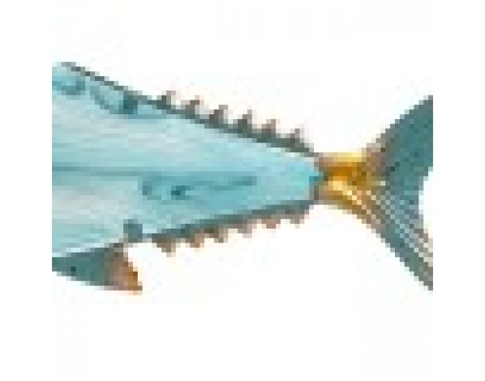 Декорация за стена Home ESPRIT Син Многоцветен Златен Риба Средиземноморско 70 x 4,5 x 25,5 cm (2 броя)