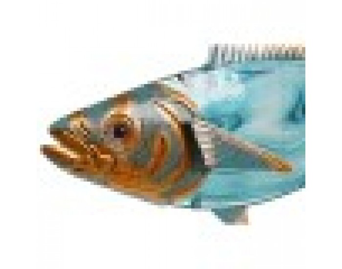 Декорация за стена Home ESPRIT Син Многоцветен Златен Риба Средиземноморско 70 x 4,5 x 25,5 cm (2 броя)