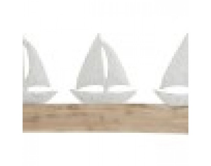 Декоративна фигурка Home ESPRIT Бял Естествен Яхти Средиземноморско 62 x 8,5 x 25,5 cm