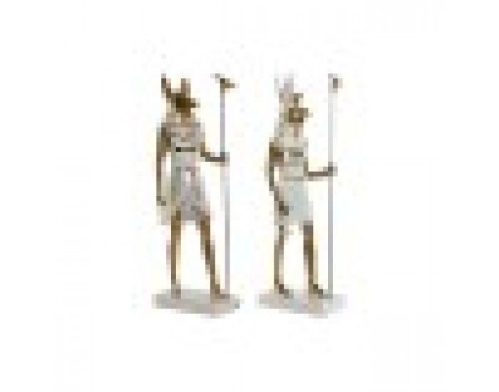 Декоративна фигурка Home ESPRIT Бял Златен Смола Ориенталски Египтянин 7 x 11,5 x 36 cm (2 броя)