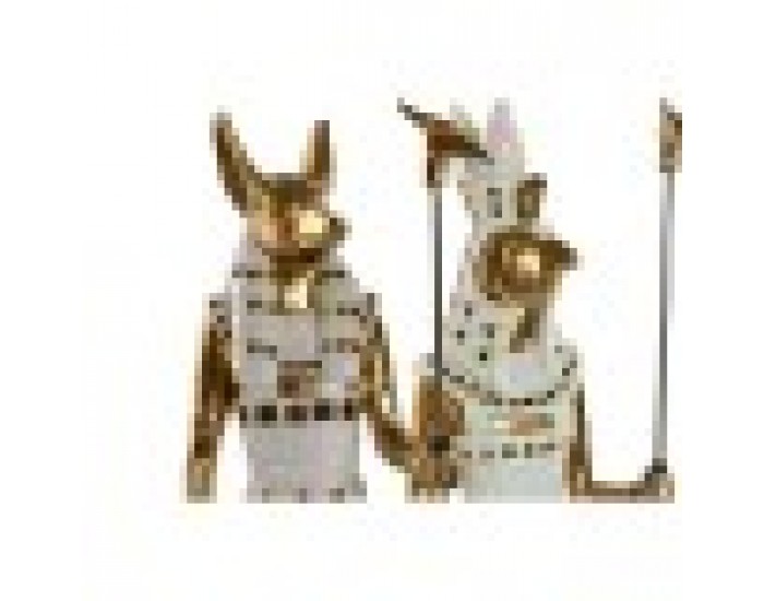 Декоративна фигурка Home ESPRIT Бял Златен Смола Ориенталски Египтянин 7 x 11,5 x 36 cm (2 броя)