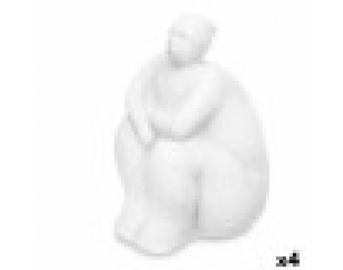 Декоративна фигурка Бял Dolomite 18 x 30 x 19 cm (4 броя) Дама Седнал