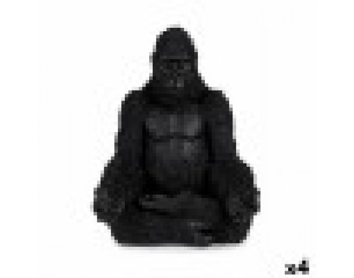 Декоративна фигурка Горила Yoga Черен 19 x 26,5 x 22 cm (4 броя)