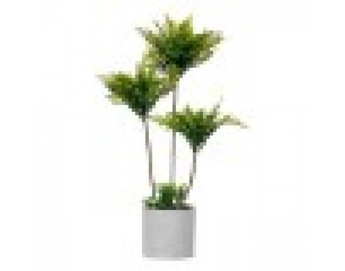 Декоративно Растение Палма 20 x 70 x 20 cm Сив Цимент Зелен Пластмаса (4 броя)