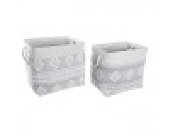 Игра на Кошници DKD Home Decor Сив Памук (45 x 35 x 40 cm) (2 Части)