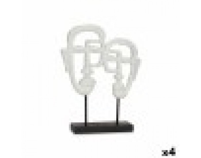 Декоративна фигурка Лице Бял 27 x 32,5 x 10,5 cm (4 броя)