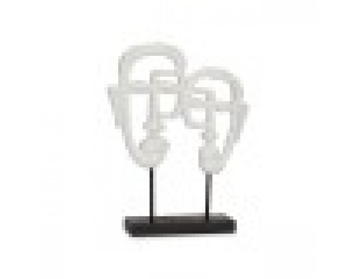 Декоративна фигурка Лице Бял 27 x 32,5 x 10,5 cm (4 броя)