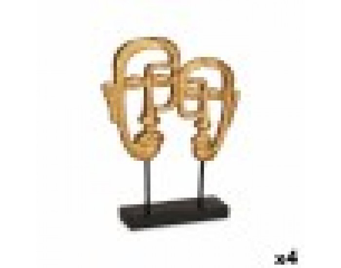 Декоративна фигурка Лице Златен 27 x 32,5 x 10,5 cm (4 броя)