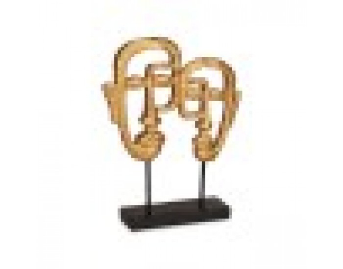 Декоративна фигурка Лице Златен 27 x 32,5 x 10,5 cm (4 броя)