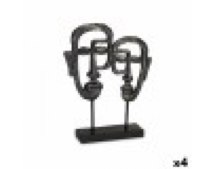 Декоративна фигурка Лице Черен 27 x 32,5 x 10,5 cm (4 броя)