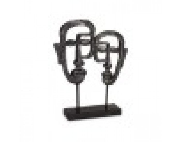 Декоративна фигурка Лице Черен 27 x 32,5 x 10,5 cm (4 броя)